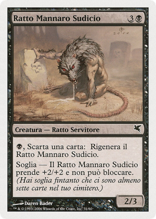 Image for Dirty Wererat (Italian) - "Ratto Mannaro Sudicio" (A31) (A31) (Magic Encyclopedia 2005 (Salvat/Hachette)) - Magic: The Gathering