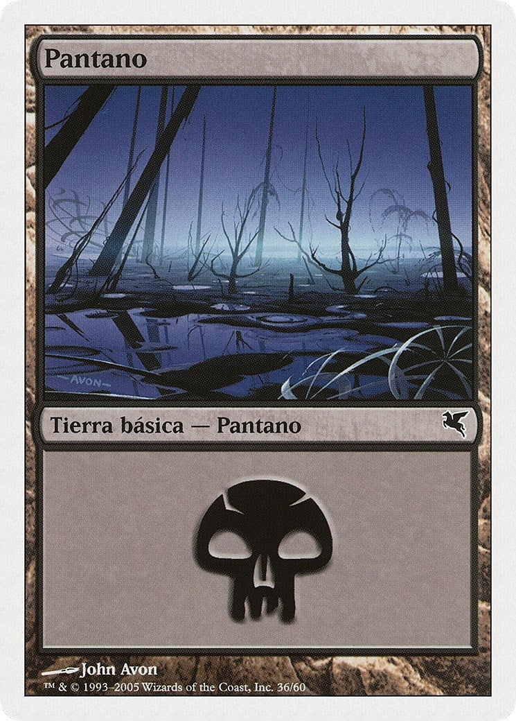 Image for Swamp (Spanish) - "Pantano" (A36) (A36) (Magic Encyclopedia 2005 (Salvat/Hachette)) - Magic: The Gathering