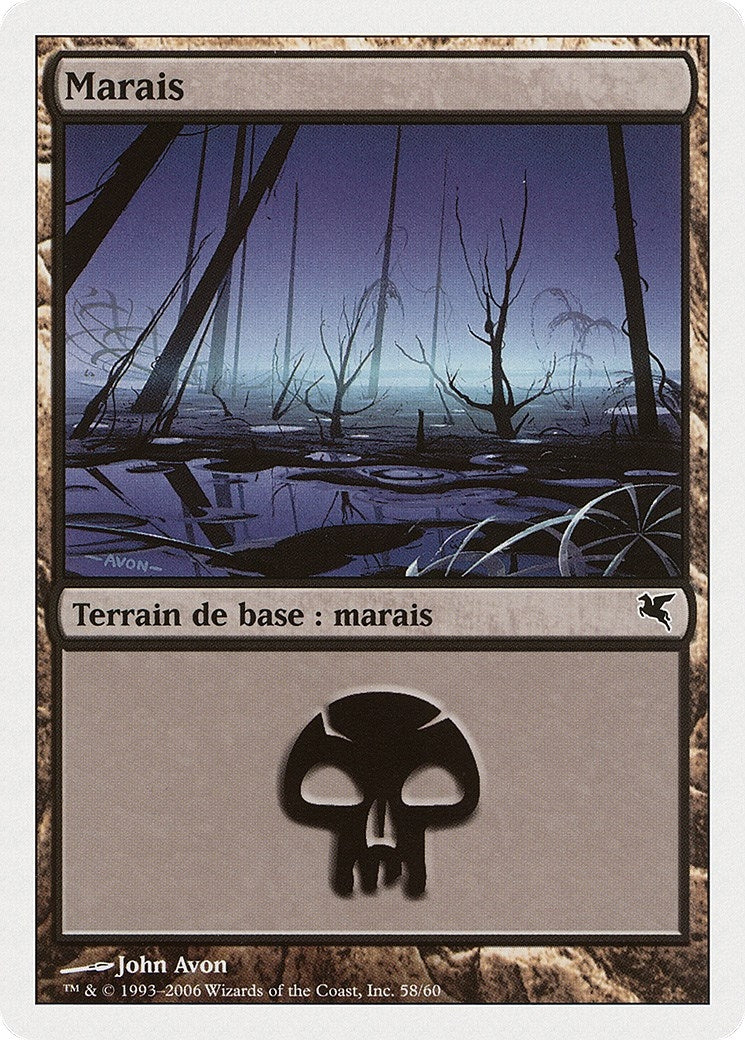 Image for Swamp (French) - "Marais" (F58) (F58) (Magic Encyclopedia 2005 (Salvat/Hachette)) - Magic: The Gathering