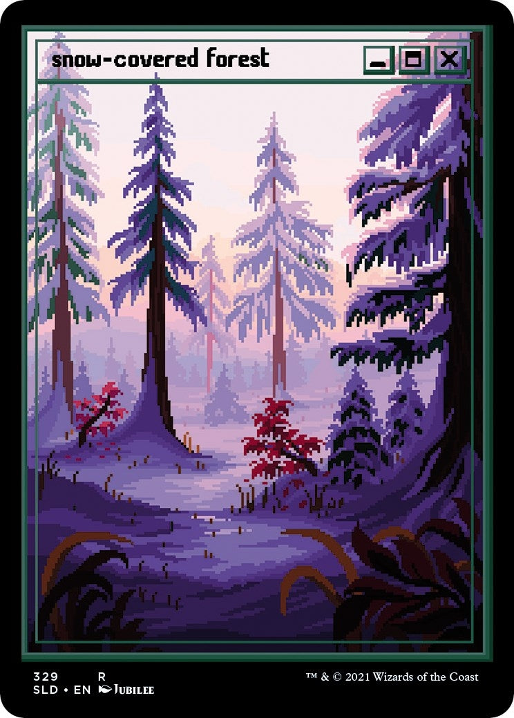 Image for Snow-Covered Forest (PixelSnowLands.jpg) (329) (Secret Lair Drop Series) - Magic: The Gathering