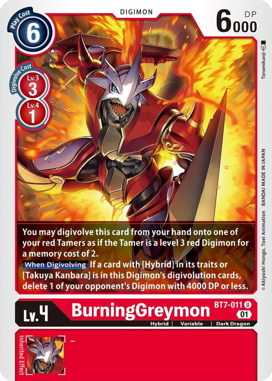 Image for BurningGreymon (BT7-011 U) (Next Adventure) - Digimon Card Game