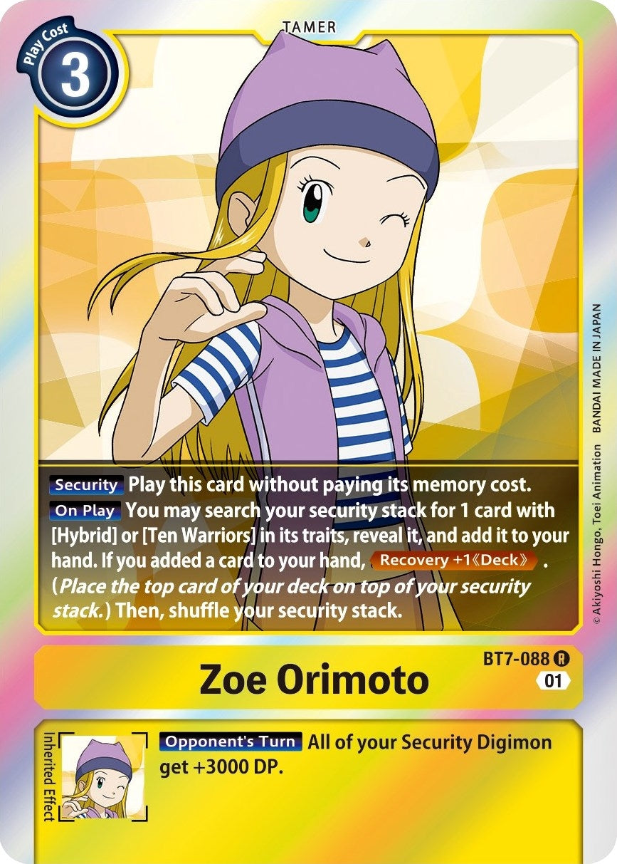 Image for Zoe Orimoto (BT7-088 R) (Next Adventure) - Digimon Card Game