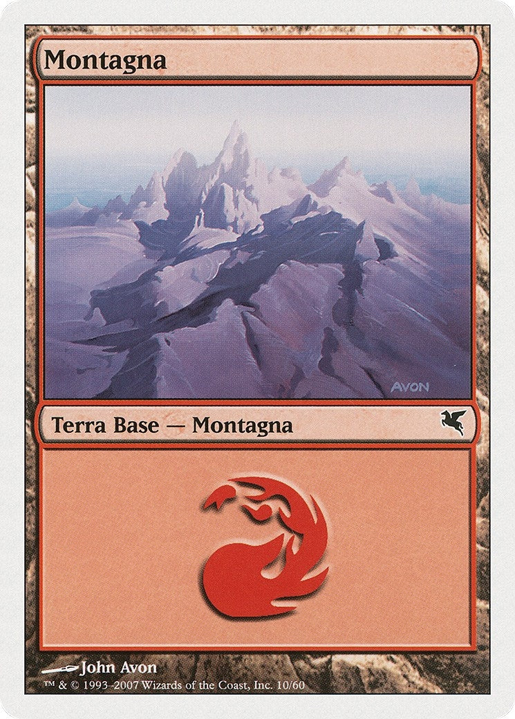 Image for Mountain (Italian) - "Montagna" (D10) (D10) (Magic Encyclopedia 2005 (Salvat/Hachette)) - Magic: The Gathering