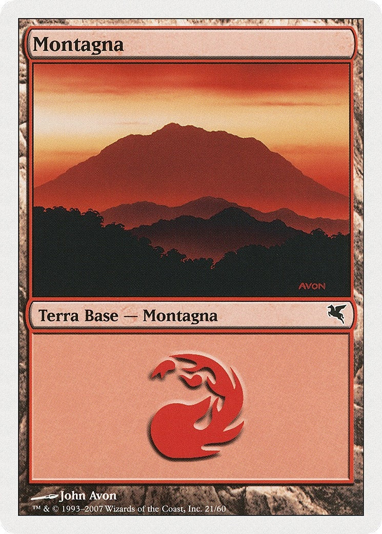 Image for Mountain (Italian) - "Montagna" (D21) (D21) (Magic Encyclopedia 2005 (Salvat/Hachette)) - Magic: The Gathering