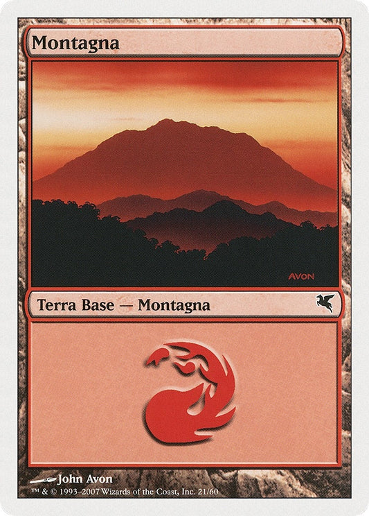 Image for Mountain (Italian) - "Montagna" (D21) (D21) (Magic Encyclopedia 2005 (Salvat/Hachette)) - Magic: The Gathering