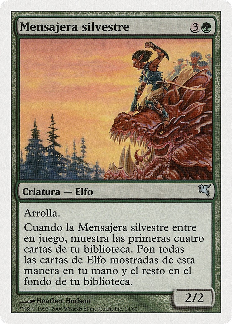 Image for Sylvan Messenger (Spanish) - "Mensajera silvestre" (B14) (B14) (Magic Encyclopedia 2005 (Salvat/Hachette)) - Magic: The Gathering