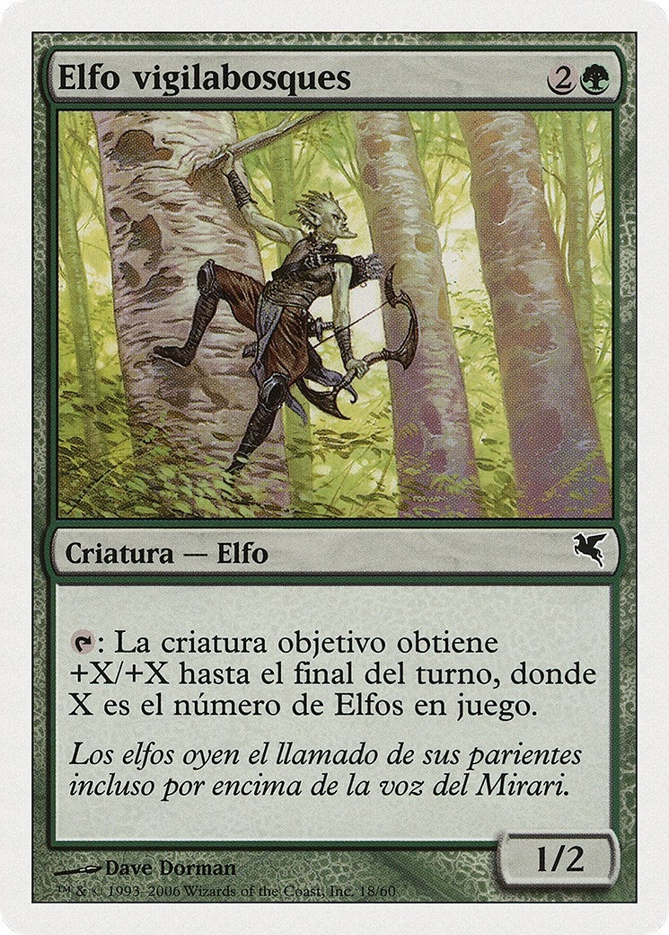 Image for Timberwatch Elf (Spanish) - "Elfo vigilabosques" (B18) (B18) (Magic Encyclopedia 2005 (Salvat/Hachette)) - Magic: The Gathering