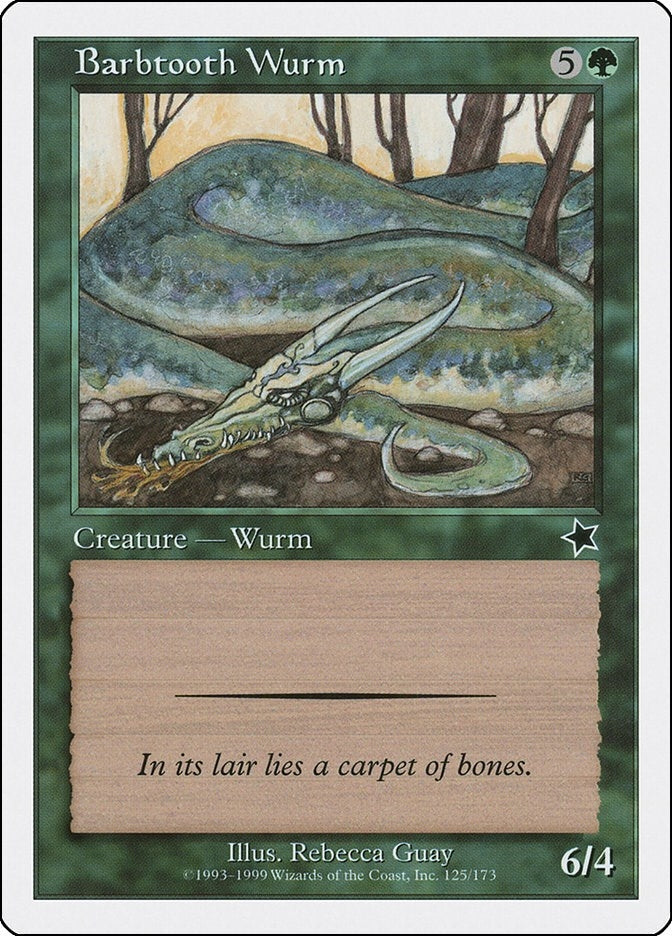 Image for Barbtooth Wurm (125) (Starter 1999) - Magic: The Gathering