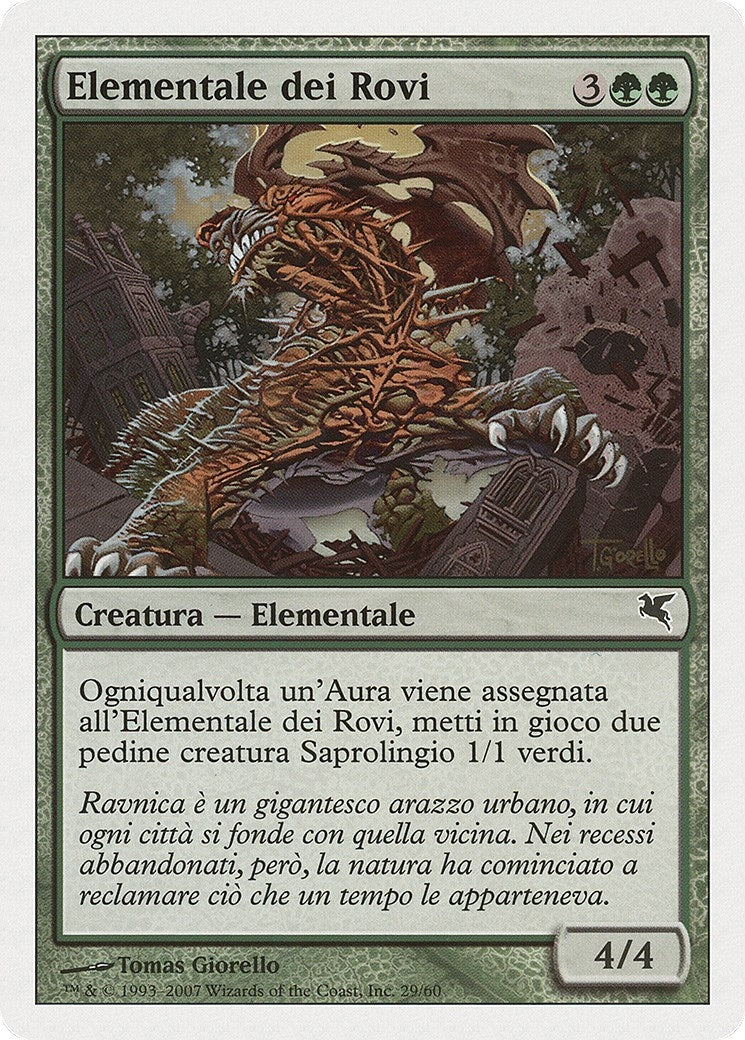 Image for Bramble Elemental (Italian) - "Elementale dei Rovi" (J29) (Magic Encyclopedia 2005 (Salvat/Hachette)) - Magic: The Gathering