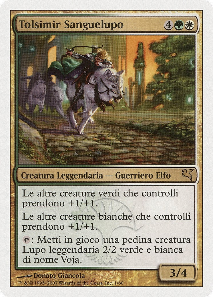 Image for Tolsimir Wolfblood (Italian) - "Tolsimir Sanguelupo" (J1) (Magic Encyclopedia 2005 (Salvat/Hachette)) - Magic: The Gathering