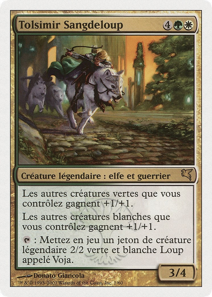 Image for Tolsimir Wolfblood (French) - "Tolsimir Sangdeloup" (J1) (Magic Encyclopedia 2005 (Salvat/Hachette)) - Magic: The Gathering