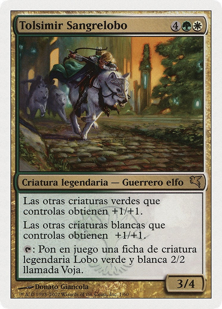 Image for Tolsimir Wolfblood (Spanish) - "Tolsimir Sangrelobo" (J1) (Magic Encyclopedia 2005 (Salvat/Hachette)) - Magic: The Gathering