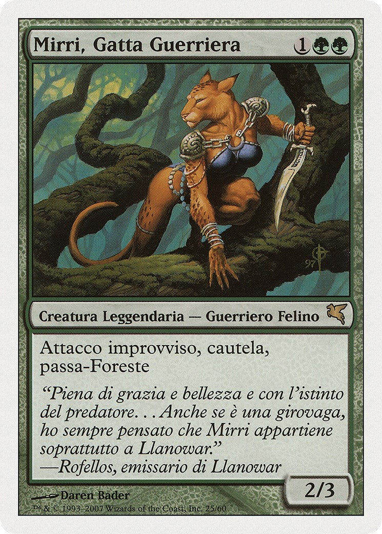 Image for Mirri, Cat Warrior (Italian) - "Mirri, Gatta Guerriera" (L25) (Magic Encyclopedia 2005 (Salvat/Hachette)) - Magic: The Gathering