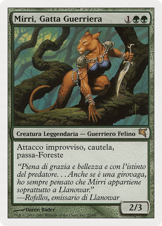 Image for Mirri, Cat Warrior (Italian) - "Mirri, Gatta Guerriera" (L25) (Magic Encyclopedia 2005 (Salvat/Hachette)) - Magic: The Gathering