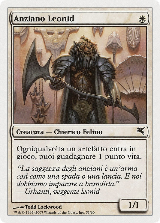 Image for Leonin Elder (Italian) - "Anziano Leonid" (L51) (Magic Encyclopedia 2005 (Salvat/Hachette)) - Magic: The Gathering