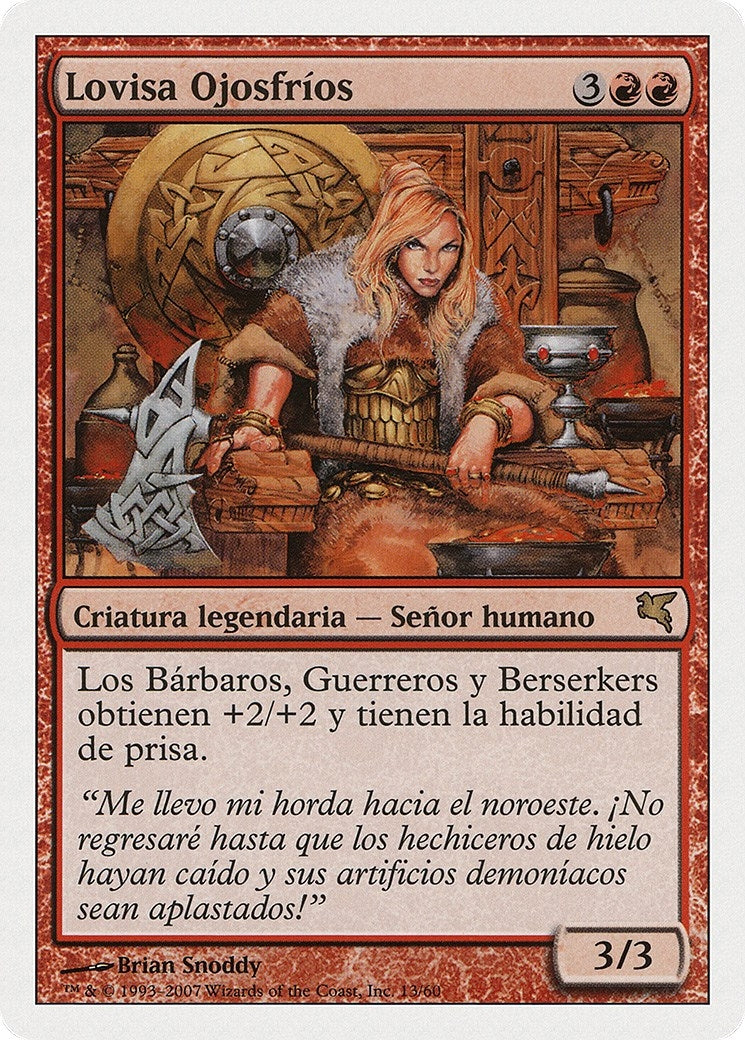 Image for Lovisa Coldeyes (Spanish) - "Lovisa Ojosfrios" (I13) (Magic Encyclopedia 2005 (Salvat/Hachette)) - Magic: The Gathering