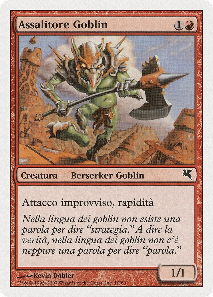 Image for Goblin Striker (Italian) - "Assalitore Goblin" (I19) (Magic Encyclopedia 2005 (Salvat/Hachette)) - Magic: The Gathering