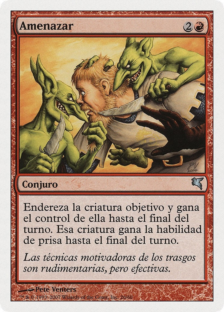 Image for Threaten (Spanish) - "Amenazar" (I26) (I26) (Magic Encyclopedia 2005 (Salvat/Hachette)) - Magic: The Gathering