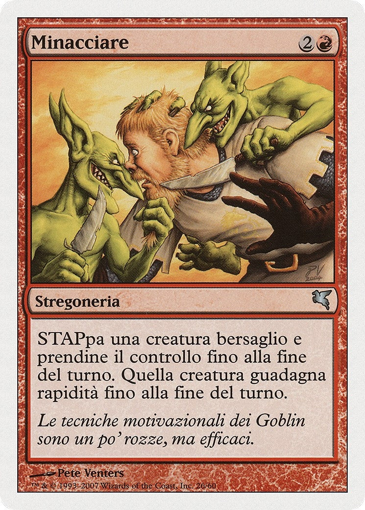 Image for Threaten (Italian) - "Minacciare" (I26) (I26) (Magic Encyclopedia 2005 (Salvat/Hachette)) - Magic: The Gathering