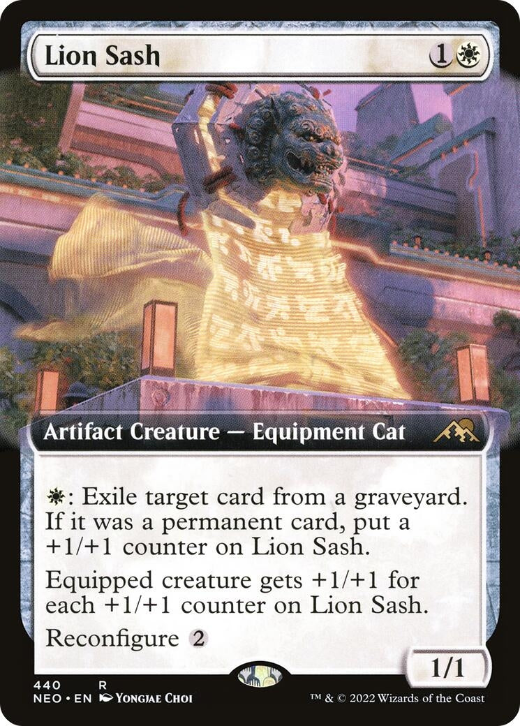 Image for Lion Sash (Extended Art) (440) (Kamigawa: Neon Dynasty) - Magic: The Gathering