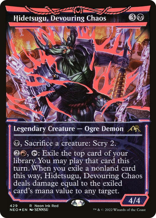 Image for Hidetsugu, Devouring Chaos (Neon Red) (429) (Kamigawa: Neon Dynasty) - Magic: The Gathering