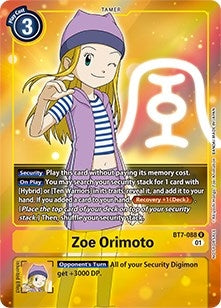 Image for Zoe Orimoto (Box Topper) (BT7-088 R) (Next Adventure) - Digimon Card Game