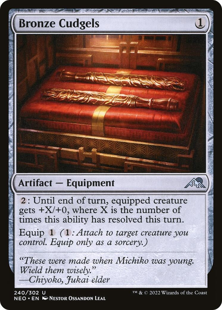 Image for Bronze Cudgels (240) (Kamigawa: Neon Dynasty) - Magic: The Gathering