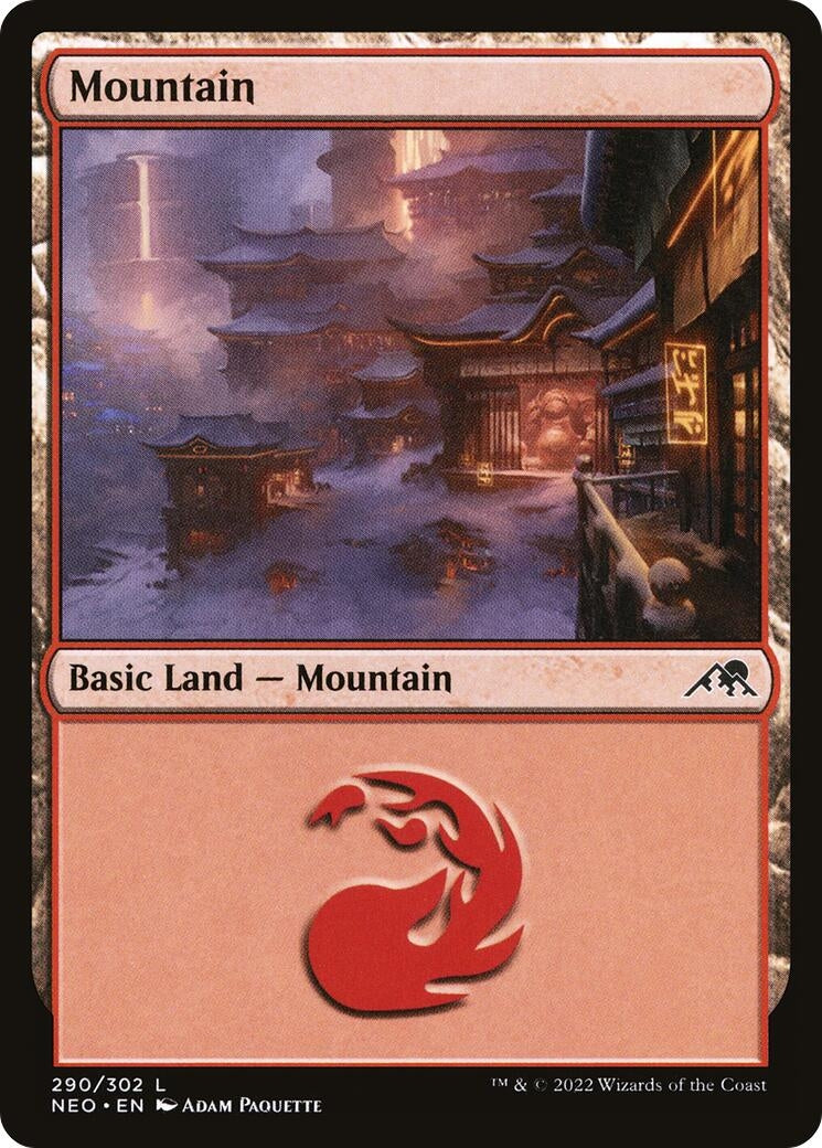 Image for Mountain (290) (290) (Kamigawa: Neon Dynasty) - Magic: The Gathering