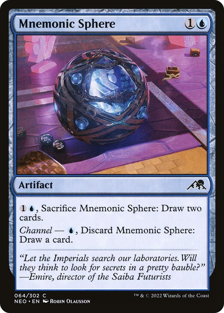 Image for Mnemonic Sphere (64) (Kamigawa: Neon Dynasty) - Magic: The Gathering