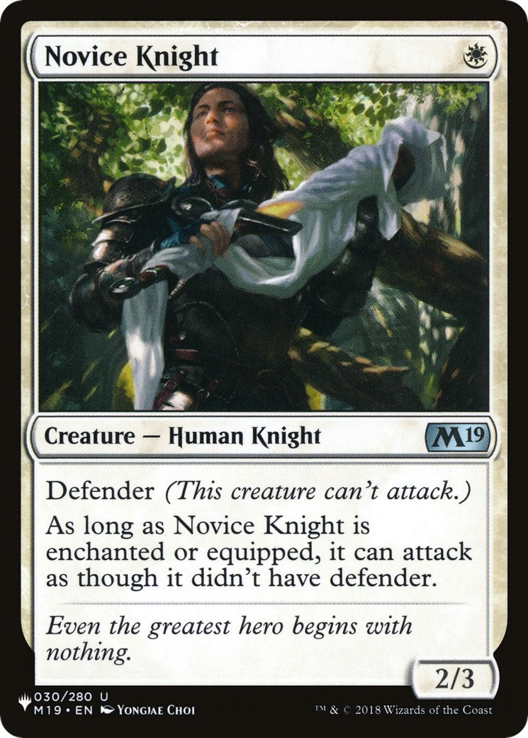 Image for Novice Knight (030/280) (The List Reprints) - Magic: The Gathering