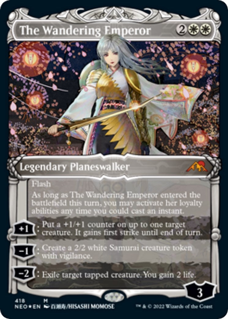 Image for The Wandering Emperor (Showcase) (Foil Etched) (418) (Kamigawa: Neon Dynasty) - Magic: The Gathering