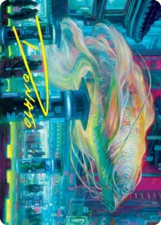 Image for Skyswimmer Koi Art Card (Gold-Stamped Signature) (3) (Art Series: Kamigawa: Neon Dynasty) - Magic: The Gathering