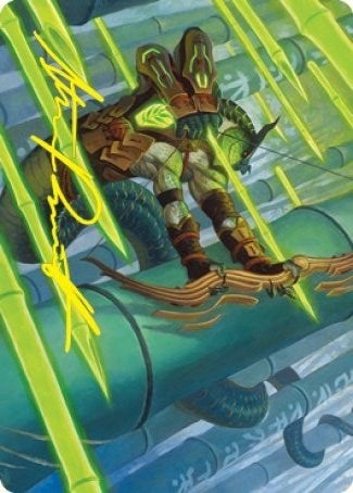 Image for Bamboo Grove Archer Art Card (Gold-Stamped Signature) (20) (Art Series: Kamigawa: Neon Dynasty) - Magic: The Gathering