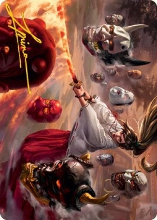 Image for Unquenchable Fury Art Card (Gold-Stamped Signature) (39) (Art Series: Kamigawa: Neon Dynasty) - Magic: The Gathering
