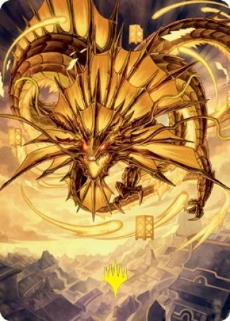 Image for Ao, the Dawn Sky Art Card (46/81) (Gold-Stamped Signature) (46) (Art Series: Kamigawa: Neon Dynasty) - Magic: The Gathering