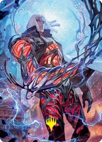 Image for Tezzeret, Betrayer of Flesh Art Card (Gold-Stamped Signature) (54) (Art Series: Kamigawa: Neon Dynasty) - Magic: The Gathering