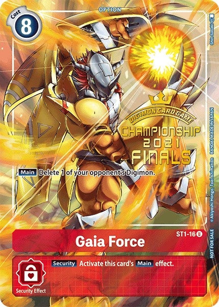 Image for Gaia Force (2021 Championship Finals Tamer's Evolution Pack) (ST1-16 U) (Starter Deck 01: Gaia Red) - Digimon Card Game