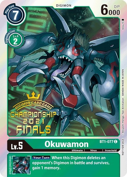 Image for Okuwamon (2021 Championship Finals Event Pack Alt-Art Gold Stamp Set) (BT1-077 C) (Release Special Booster 1.0) - Digimon Card Game