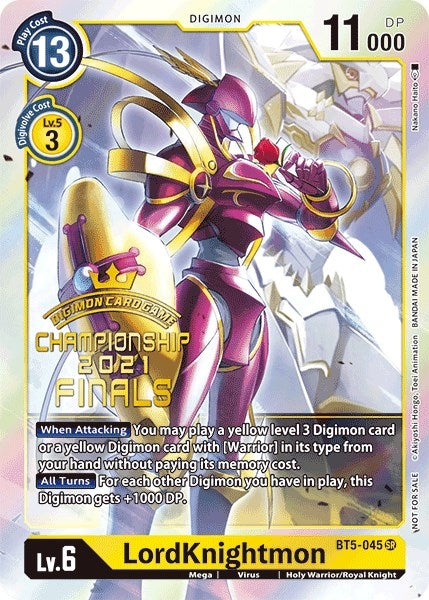 Image for LordKnightmon (2021 Championship Finals Event Pack Alt-Art Gold Stamp Set) (BT5-045 SR) (Battle of Omni) - Digimon Card Game