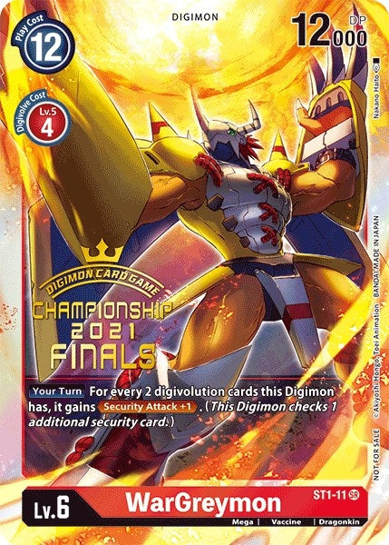 Image for WarGreymon (2021 Championship Finals Event Pack Alt-Art Gold Stamp Set) (ST1-11 SR) (Starter Deck 01: Gaia Red) - Digimon Card Game