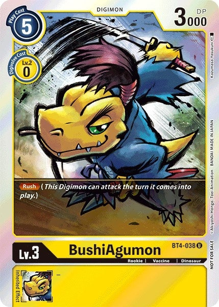 Image for BushiAgumon (Event Pack 2) (BT4-038 U) (Great Legend) - Digimon Card Game