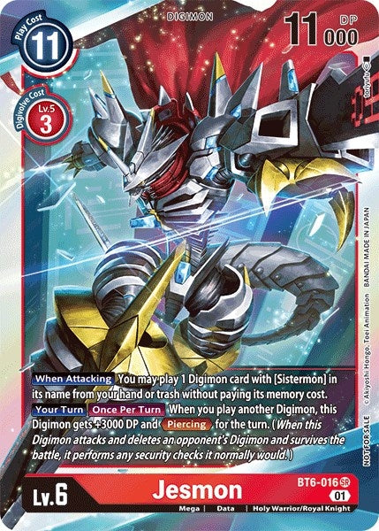Image for Jesmon (Event Pack 2) (BT6-016 SR) (Double Diamond) - Digimon Card Game