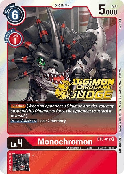 Image for Monochromon (Judge Pack 1) (BT5-012 C) (Battle of Omni) - Digimon Card Game