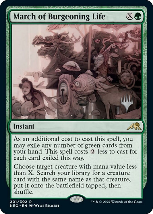 Image for March of Burgeoning Life (201) (Promo Pack: Kamigawa: Neon Dynasty) - Magic: The Gathering