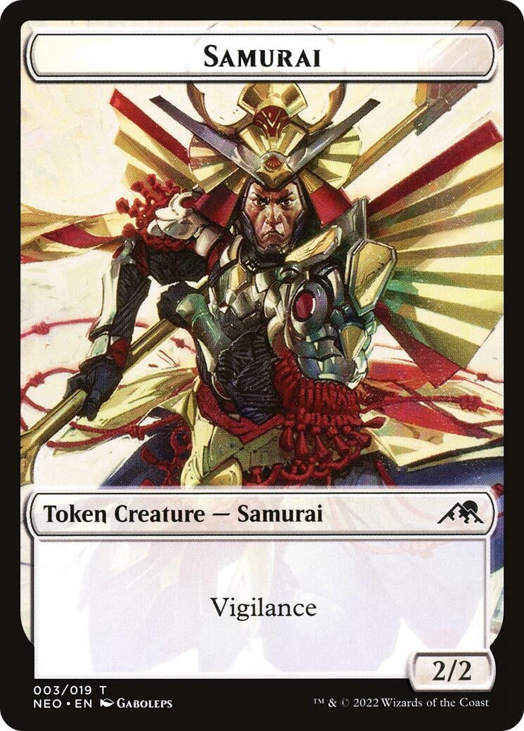 Image for Samurai (003) // Spirit (012) Double-sided Token (3 // 12) (Kamigawa: Neon Dynasty) - Magic: The Gathering