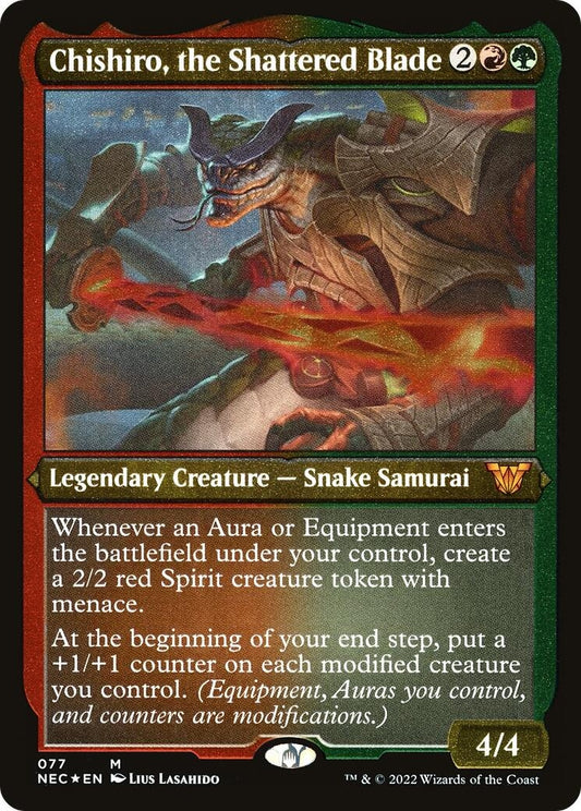Image for Chishiro, the Shattered Blade (Display Commander) - Thick Stock (77) (Commander: Kamigawa: Neon Dynasty) - Magic: The Gathering
