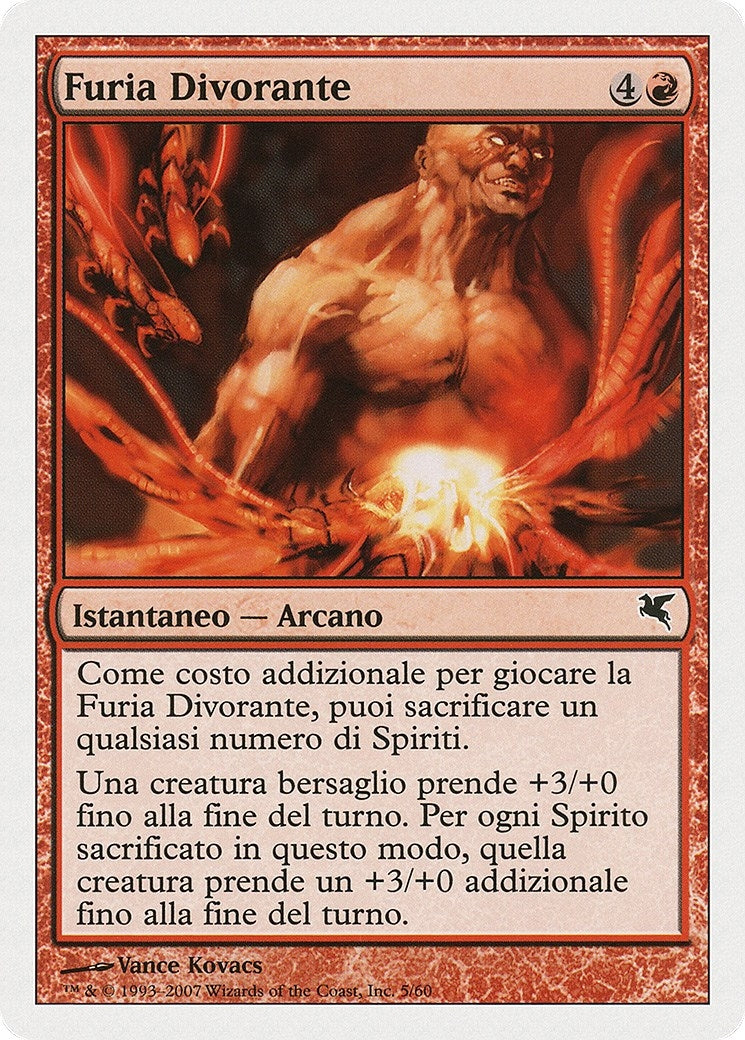 Image for Devouring Rage (Italian) - "Furia Divorante" (C5) (Magic Encyclopedia 2005 (Salvat/Hachette)) - Magic: The Gathering