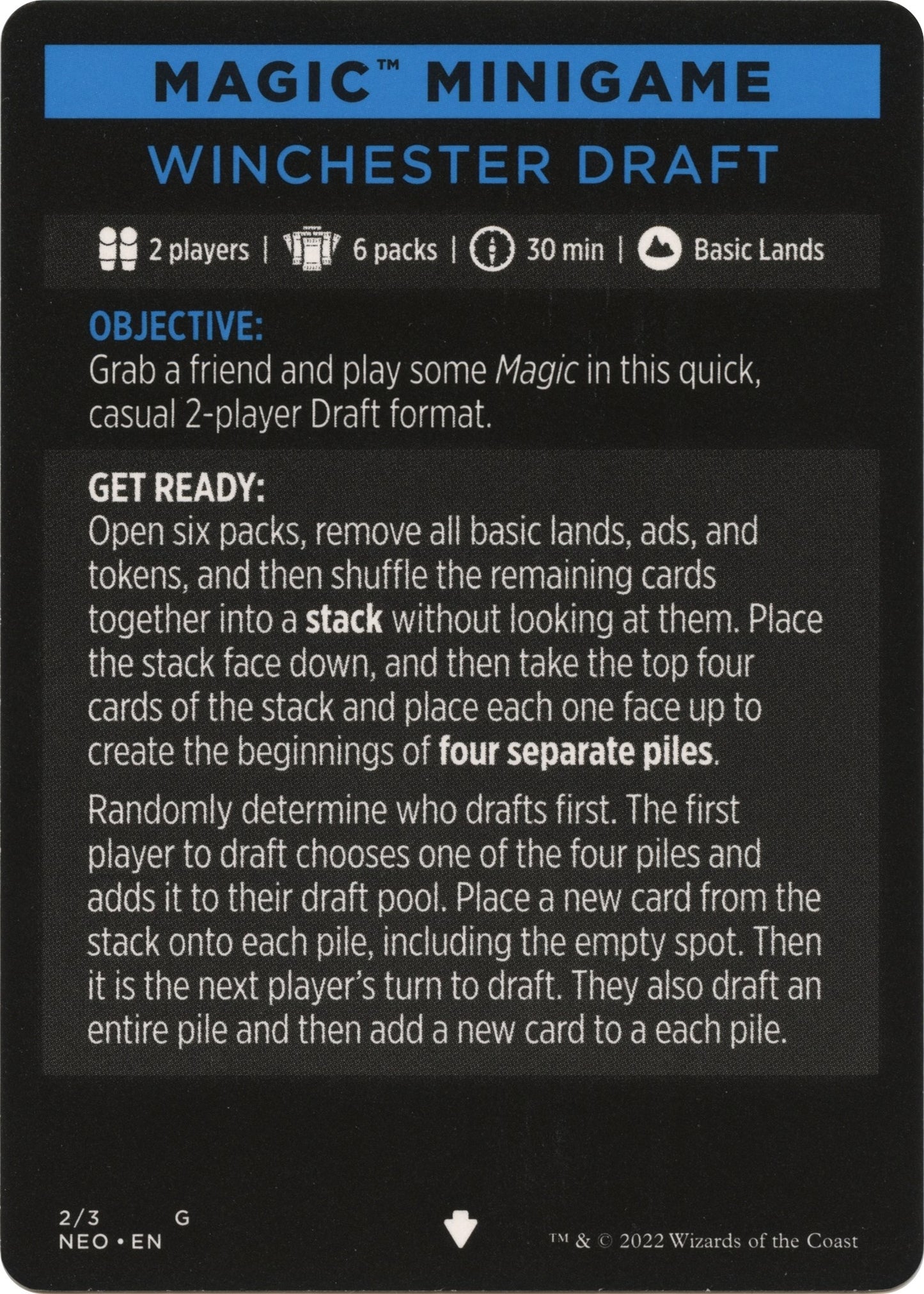 Image for Magic Minigame: Winchester Draft (2) (Kamigawa: Neon Dynasty) - Magic: The Gathering