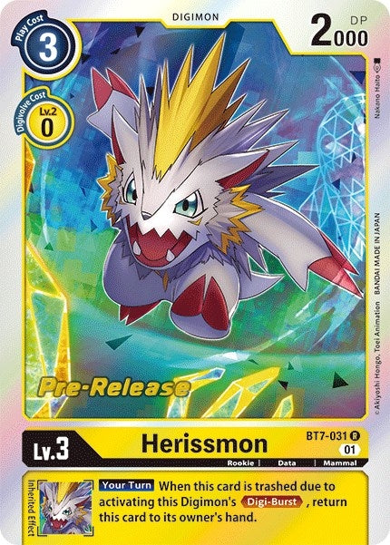 Image for Herissmon (BT7-031 R) (Next Adventure Pre-Release Cards) - Digimon Card Game