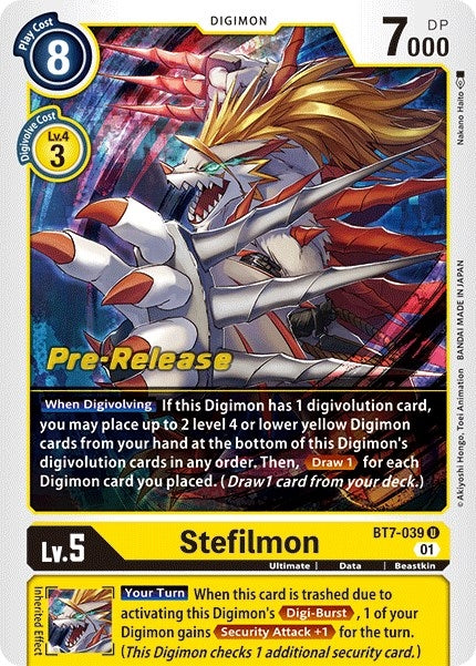 Image for Stefilmon (BT7-039 U) (Next Adventure Pre-Release Cards) - Digimon Card Game